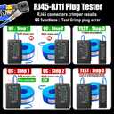 NF-468CS Network Cable Tester,RJ45/RJ11/CAT5/CAT6/CAT5E/CAT6A/ CAT7/POE Test UTP/STP Continuity Tester Ethernet Cable Mapper Phone Line CAT3, Ethernet Cable Tester, LAN Cable Test Network Tools