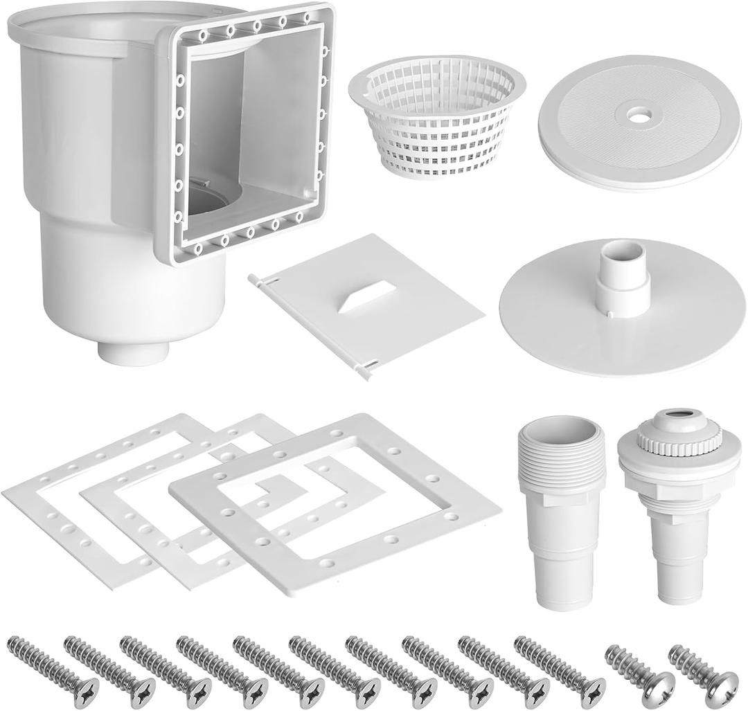 SP1091LX Universal Above Ground Pool Skimmer Kit with Accessories, Compatible with Standard 6-Inch Wall Openings, Replaces SP1090, SP1091ES, SP1095ES Hay Ward Models