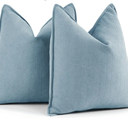 ZWJD Throw Blue Pillow Covers 18x18 Set of 2 Chenille Pillow Covers with Elegant Design Soft and Luxurious Decorative Throw Pillows for Couch, Bed, and Home Decor, Light Blue
