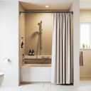 41 to 103 Inch Tension Curtain Rod No Drill Black Shower Curtain Rod Extra Long Heavy Duty Tension Rod for Windows, Patio, Bathroom - Renter Friendly Adjustable Curtain Rods