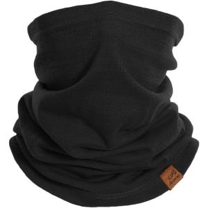 ACUSHLA 100% Merino Wool Neck Gaiter for Men & Women Ski Face Mask Winter Scarf Neck Warmer All Weather, Midweight Maple Leaf