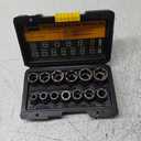 Bolt Extractor Kit, 14 PCS Impact Bolt & Nut Remover Set with 3/8 Inch Adapter, Upgrade Stripped Bolt Extractor Socket Set with Portable Tool Box, Easy Out for Rusted, Damaged, Round Bolt Nuts Screws