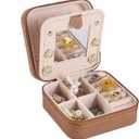 KElofoN Travel jewelry case Travel jewelry box Travel Jewelry Organizer Small Jewelry Organizer Box Gift for Girls Women with Mirror(Coffee)