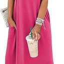 ANRABESS Womens Summer Maxi Dress Short Sleeve Casual Loose Long T Shirt Dresses Split Vacation Beach Sundress Travel Outfits L