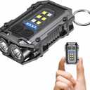 Clip on Flashlight Rechargeable Mini EDC Keychain Flashlight, Compact Pocket COB Light for Night Working, Running, Walking, Camping, Fishing, Hiking, Dog, USB C Charging Warning Flash Light
