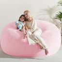 WSOFRLAC 6FT Bean Bag Chair, Oversized Lazy Bean Bag Couch, Pink