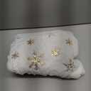 Sattiyrch Christmas Sequin Tree Skirt 36in,White Soft Thick with Golden Snowflakes Decorations for 5FT 6FT 7FT Xmas Tree