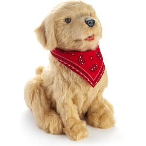 JOY FOR ALL Ageless Innovation Companion Pet for Seniors - Lifelike Animatronic Dog - Realistic Soft-Touch Coat & Heartbeat - Therapy Stuffed Animal - Toy for Alzheimer's & Dementia - Golden Pup (Brown)