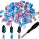 TSIEBRV 100PCS Tire Repair Rubber Nail Kit,3 Sizes Tire Plug Kit with Screwdriver Provides Quick Puncture Fix for 1-5mm Holes, Screw in Tires Plugs for Car/SUV Emergency Roadside Repair