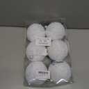 Threan 6 Pcs 3.93'' White Ball Christmas Ornaments Large Glitter Christmas Ball Ornament Sequin Foam Hanging Decorations for Xmas Wedding Party Holiday Decor