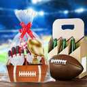 24 Set Footballs Party Baskets for Gifts Empty with Cellophane Basket Bows Football Senior Night Market Tray Cardboard Basket to Fill for Sports Party Favors Holiday Gifts Packaging