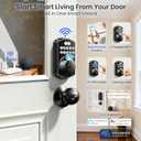 Veise VE012W-K Built-in WiFi Fingerprint Smart Lock with 2 Knobs, No Hub Needed, Remote APP Control, Keyless Entry Door Lock, Smart Deadbolt for Front Door, Auto Locking, Matte Black