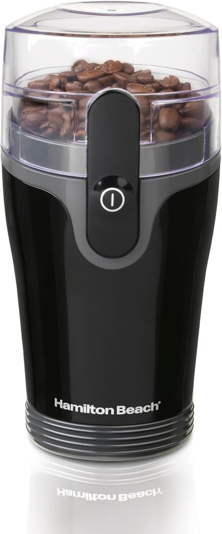 Hamilton Beach Fresh Grind Electric Coffee Grinder for Beans, Spices and More, Stainless Steel Blades, Removable Chamber, Makes up to 12 Cups, Black (Makes up to 12 Cups, Black)