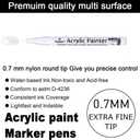 4 x EBOT Acrylic Paint Pen White Black, 6 Pack Black Paint Markers for Rock Wood Fabric Plastic Leather Glass Stone Metal Canvas,Water-Based Acrylic Paint Sets