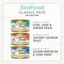 Purina Fancy Feast Seafood Classic Pate Collection Grain Free Wet Cat Food Variety Pack - (2 Packs of 12) 3 oz. Cans (EXP 03/01/28)