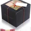 20Pcs Mini Cake Boxes with Window, 6x6x5 Inches Black Bakery Boxes, Small 4 Cupcake Boxes, Cake Packaging for Pastries, Cookies, Chocolates, Cupcakes, Birthday Party, Wedding