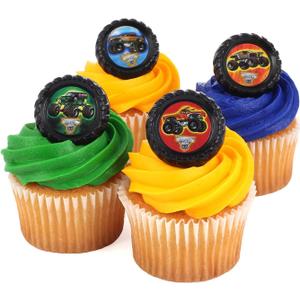 Monster Jam Officially Licensed 24 Cupcake Topper Rings