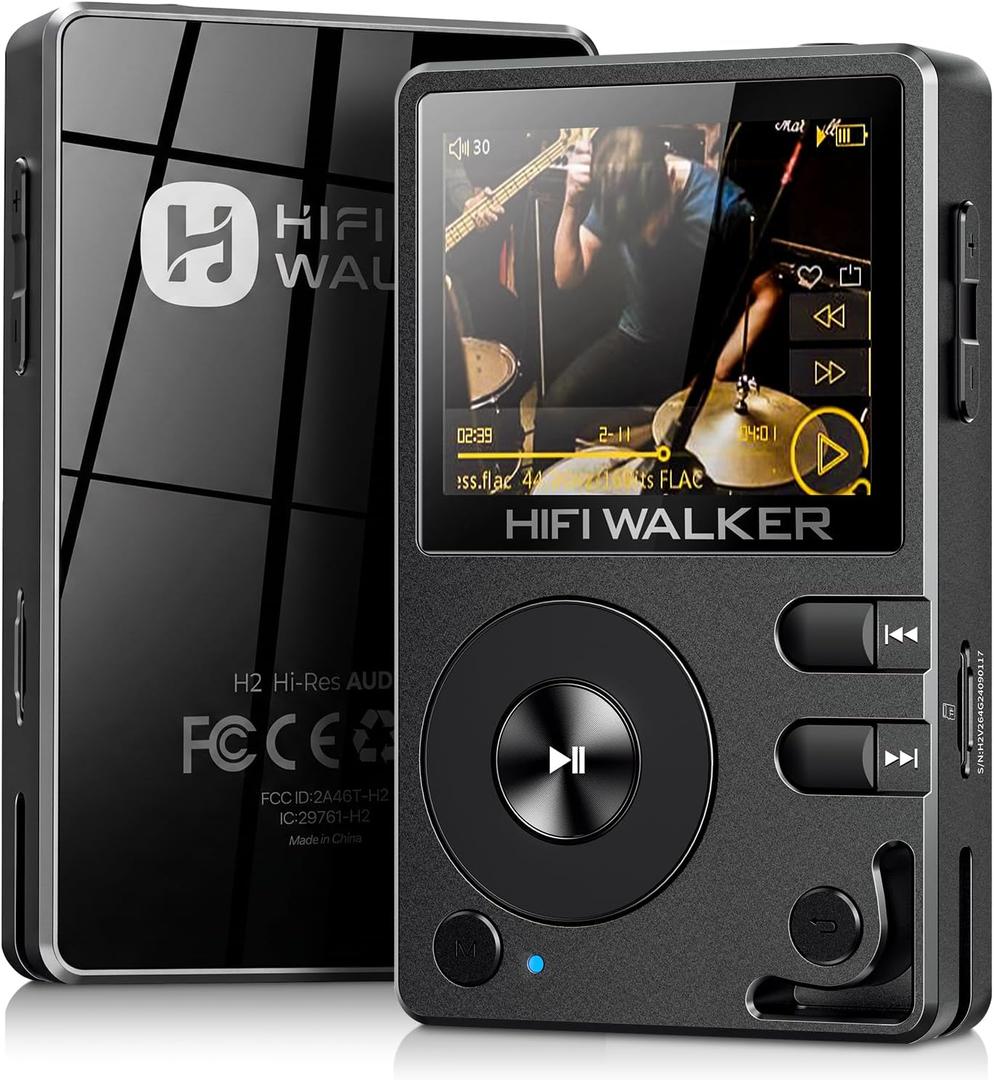 HIFI WALKER H2 HiFi MP3 Player with Bluetooth 5.2, Lossless DSD FLAC Player, Digital Audio Player Hi Res Portable Music DAP Player with 64GB Micro SD Card, Support Up to 512GB