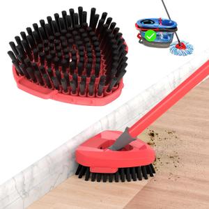 2 x Scrubber Mop Head Replacement Compatible with O-Cedar RinseClean Spin Mop 2-Tank System, Heavy-Duty Stiff Bristle Brush Attachment for Tile, Bathroom, Kitchen & Floor Deep Cleaning(Upgraded, 1pcs)