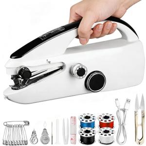 Handheld Sewing Machine, Portable Mini Sewing Machine for Beginners Adults, Easy to Use & Quick Home Clothing Repair Tools, Suitable for Sewing Fabrics, Clothes, Curtains, Family Travel, DIY QQ1