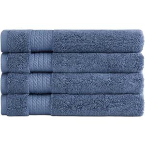 Ozdilek 4-Piece 16x30 Hand Towels 575 GSM  100% Turkish Cotton, Luxury Soft, Quick Dry & Absorbent, Fade-Resistant, Comfortable Cotton Towel (Ocean Blue)
