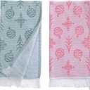 sea me at home Christmas Hand Towels Set of 2, Festive Holiday Bathroom & Kitchen Towels (Santa's Pick)