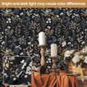 Abyssaly Black and Gold Wallpaper Dark Floral Peel and Stick Wallpaper Vintage Leaf Contact Paper Removable Self Adhesive Moody Botanical Vinyl Wrap for Bedroom Bathroom Shelf DIY Decor 17.3" x 118"