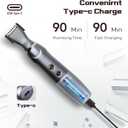 Back Shaver for Men, LED Display Mens Back Shaver, Rechargeable, Safety Lock, IPX7, Multi-Functional Back Trimmer for Men,(Ink Black)