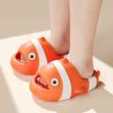 Jerzmy Clown Fish Cute Slides for Kids Toddler, Cushioned Boys Girls Sandals, Funny Animal Comfy House Slippers Non Slip Beach Shower Shoes for Indoor Outdoor Pool Garden (Orange)