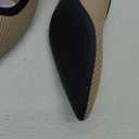 youngshow Women's Pumps Kitten Heels Pointed Toe Knit Slip On Comfortable Casual Formal Dress Shoes (7.5)