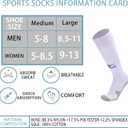 2 x Men's football socks, knee high running pressure socks, training sports performance socks (1 Pair) (White)