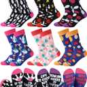 Patelai 6 Pairs Funny Bowling Socks Gifts for Women Novelty Bowling Accessories Christmas Gifts for Bowlers Women Female
