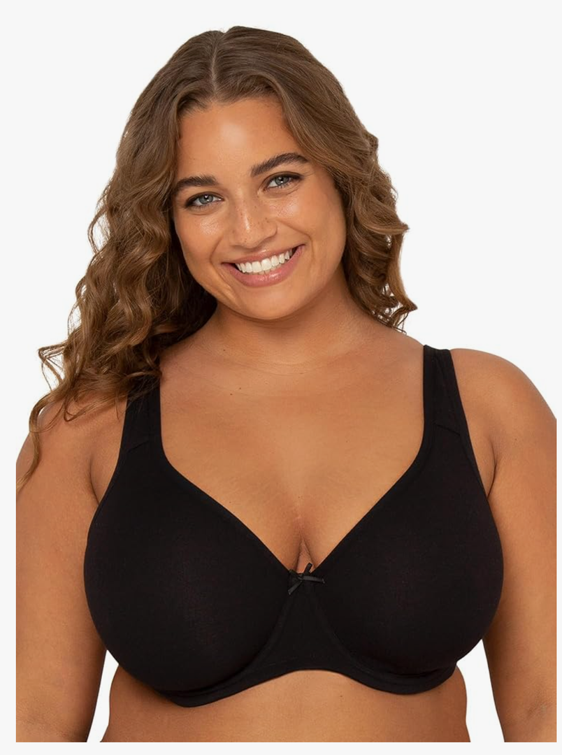 Fit For Me By Fruit of the Loom Women's Plus Size Cotton Unlined Underwire Bra-Pinch-Free Straps - Side and Back Smoothing, 44 C
