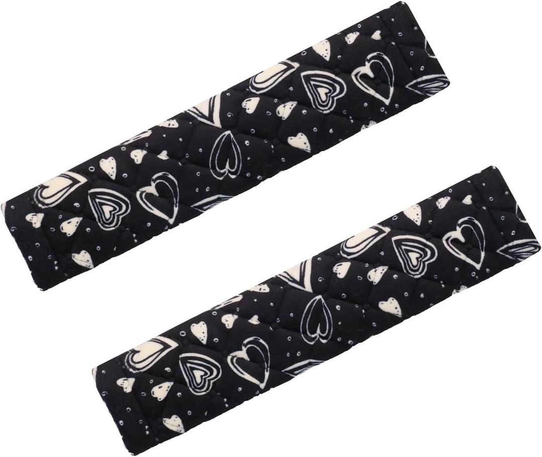 2 PCS Premium Soft Auto Seat Belt Cover Seatbelt Shoulder Pad for a More Comfortable Driving Compatible with All Cars, Backpack, Sedan, SUV, Trucks, Shoulder Neck Chest Protector Pads, Black Heart