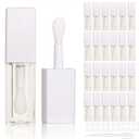 24pcs 5ml Empty white square lipgloss tubes bulk wholesale with big wand lipgloss containers