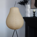 Japanese Pear-Shaped Floor Lamp – Noguchi-Inspired Rice Paper Lantern, Zen-Inspired Modern Design for Living Room, Bedroom, or Office