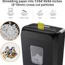 Bonsaii Paper Shredder for Home Use, 3.4 Gal Wastebasket, 6 Sheet Crosscut Paper Credit Cards, Staples, and Clips Shredder for Home Office Use, Portable Handle Design (C237-B New Version)