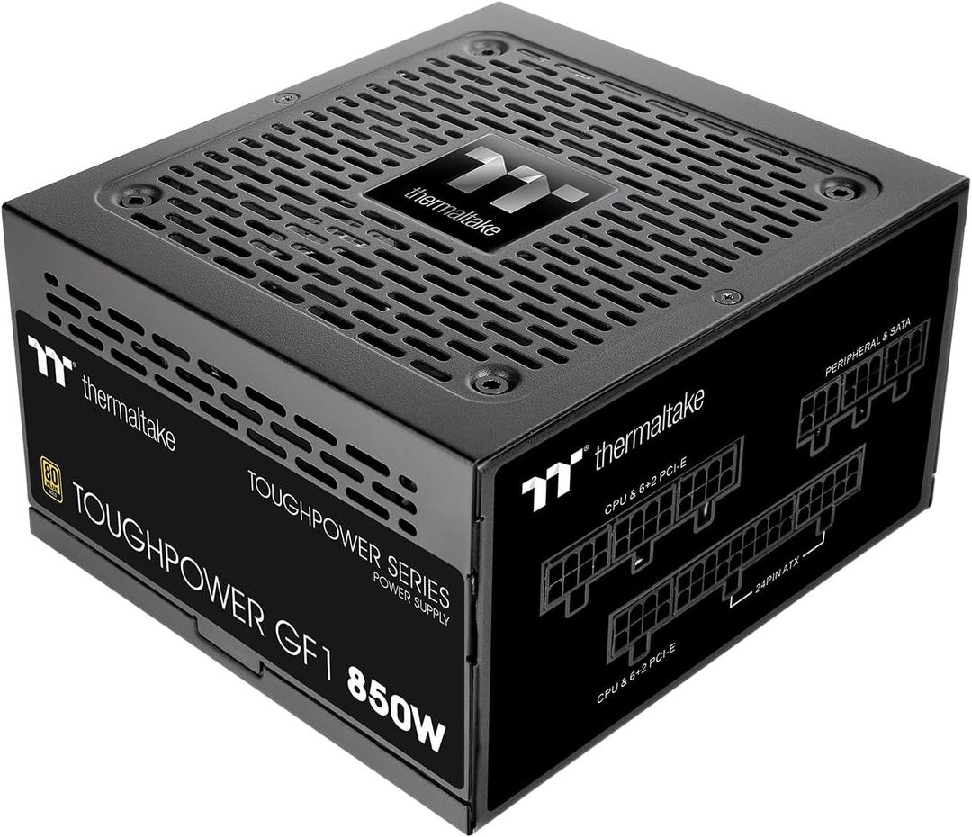 Thermaltake GF1 (2024) Fully Modular ATX 850W Power Supply - 80 Plus Gold - Ultra Quiet - Zero RPM, PS-TPD-0850FNFAGU-P
