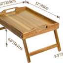 Utoplike Acacia Bed Tray for Eating, Breakfast Trays with Foldable Legs for Bed, Wood Folding Serving Table for Sofa