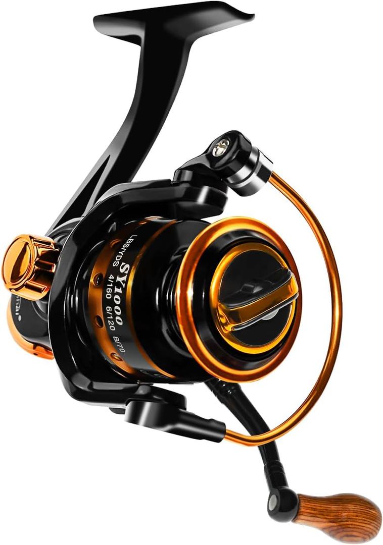 Summer and Centron Spinning Fishing Reels, Perfect for Ultralight Ice Fishing with 12 +1 BB Light Weight, Ultra Smooth Powerful, 5.2:1 High-Speed, Size 1000 Fishing Reel by QINGLER