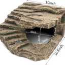 Resin Reptile Hideouts Cave Habitat Decor for Gecko Leopard Lizards Toad Turtle (B- Extra Large)
