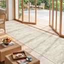 Long Bathroom Rugs Runner - Washable Runner Rugs for Hallway 2x10, Ultra-Thin Soft Kitchen Carpet Runner, Anti Slip Backing Runner Rugs for Entrance, Bedroom, Living Room (2'x10', Beige/Ivory)