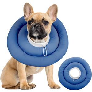IDOMIK Dog Recovery Collar, Waterproof Soft Dog Cone After Surgery, Comfy Protective Elizabethan Collar Alternative for Dogs Cats, Adjustable Pet Neck Donut Cone Anti-Licking Biting Wounds,Navy,L