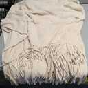 lifein Chenille Throw Blanket 50x60 - Soft Boho Knitted Blanket for Couch Cozy Farmhouse Decor Bed Throw, Lightweight All Season White/Cream Blanket, Decorative for Living Room Bedroom Spring Decor
