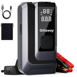 7-in-1 Jump Starter 4500A Car Jumper Starter Portable with 150PSI Tire Inflator, Battery Jumper Starter Portable Air Compressor, Flashlight, Power Bank