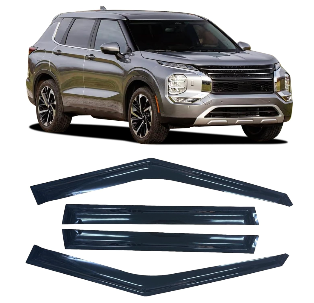 4 Pieces in-Channel Extra Durable Rain Guards Fit for 2022-2025 Mitsubishi Outlander, Window Deflectors, Window Visors