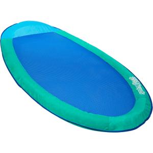 SwimWays Spring Float Original Pool Lounge Chair, Inflatable Pool Floats Adult with Fast Inflation & Head Rest for Ages 15 & Up, Aqua