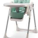 GYMAX Baby Highchair, Adjustable Toddler High Chair with Removable Tray & 5-Point Harness, Foldable Infant Dining Feeding Chairs for 7-36 Months (Green)