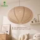 Linen Hanging Lamp Shades Oval Can replace Paper Lantern,20INCH,White Beige