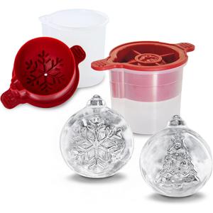 Tovolo Tree and Snowflake Ornament Ice Cube Molds Set of 2 for Holiday Cocktails Christmas Gifts for Men Dishwasher Safe BPA Free Silicone Holiday Ice Cube Mold Ornaments